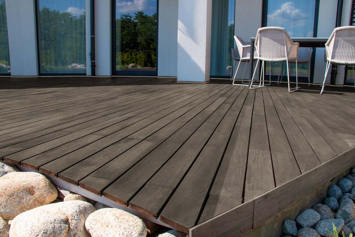 Retique It wood finish kit with Harbor Gray interior top coat, smooth finish for decking and wood surfaces.