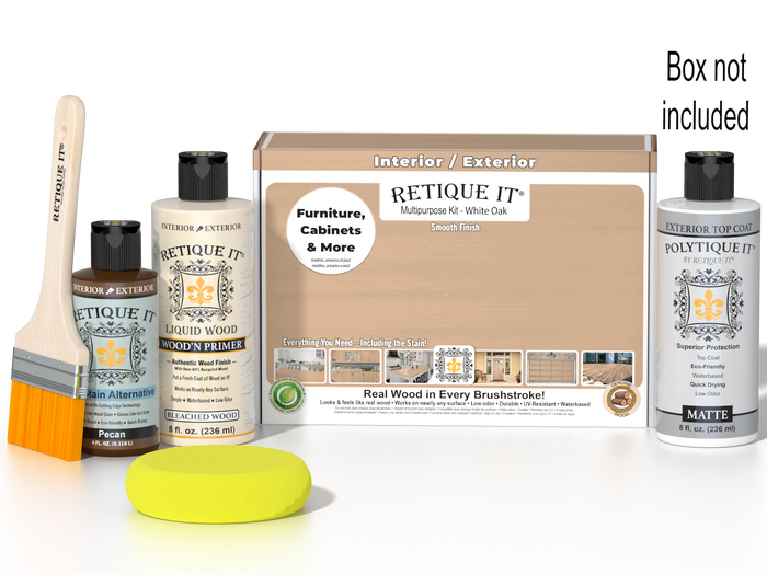 Retique It® White Oak kit with brush, sponge, and box not included.