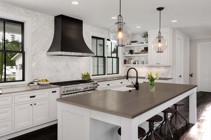 Retique It Wood'n Finish Kit in Harbor Gray with four large containers, designed for smooth finish on kitchen countertops and wood surfaces.