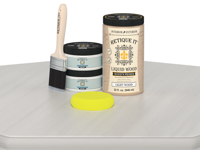 Large white wash wood finish kit by Retique It featuring smooth, multi-purpose application for furniture and wood surfaces.