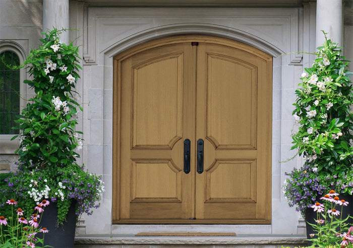 Retique It wood finish kit in barn wood for exterior doors, featuring a smooth, matte top coat for a natural, weathered look.