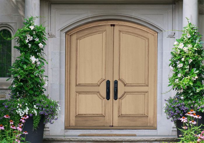 Retique It Multi-purpose Smooth Finish Kit (Med) in Pecan for exterior wood doors, featuring a matte top coat and smooth texture.