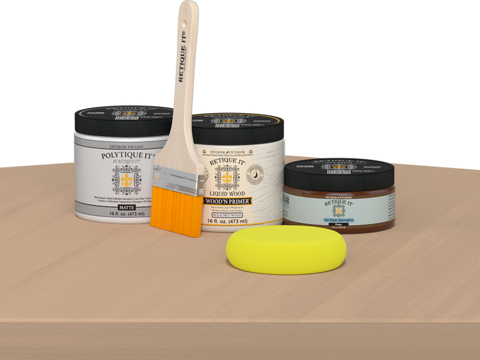 Retique It White Oak Multi-purpose Smooth Finish Kit for exterior wood with matte top coat, part of Wood'n Finish Kits collection.