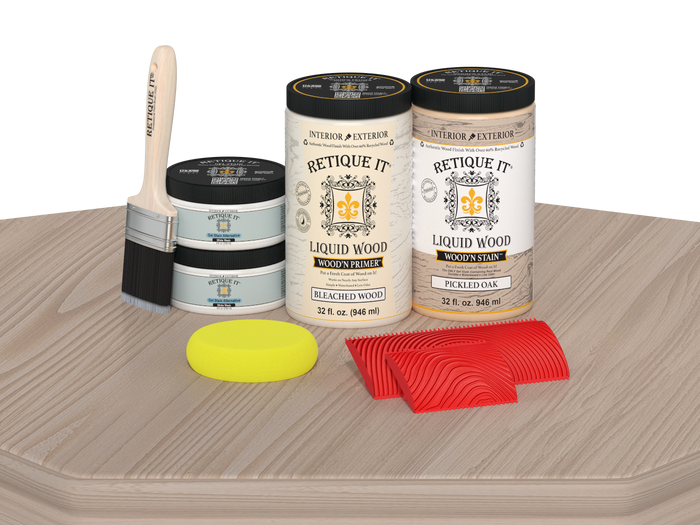 Large Sun Bleached Wood'n Kit by Retique It for multi-purpose wood finishing, shown on a table.