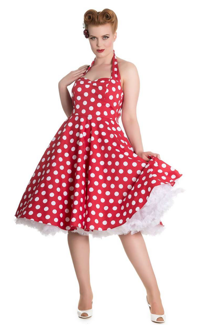 Neckholder Swingkleid Miriam Polka, Rot