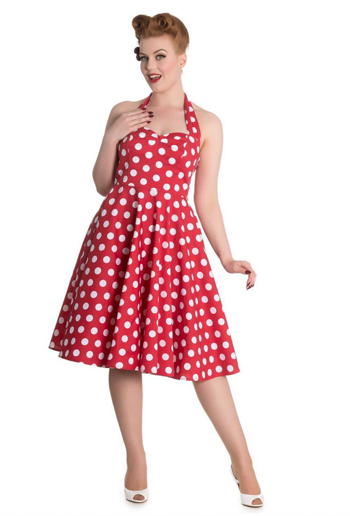 Neckholder Swingkleid Miriam Polka, Rot