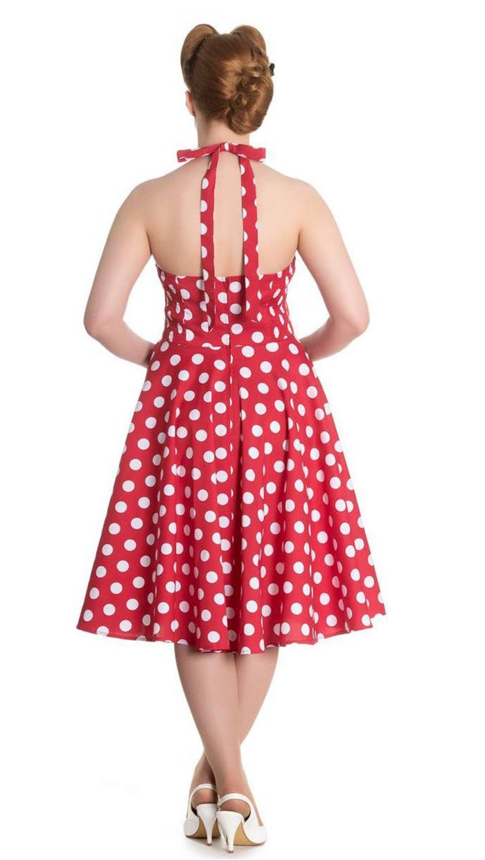 Neckholder Swingkleid Miriam Polka, Rot