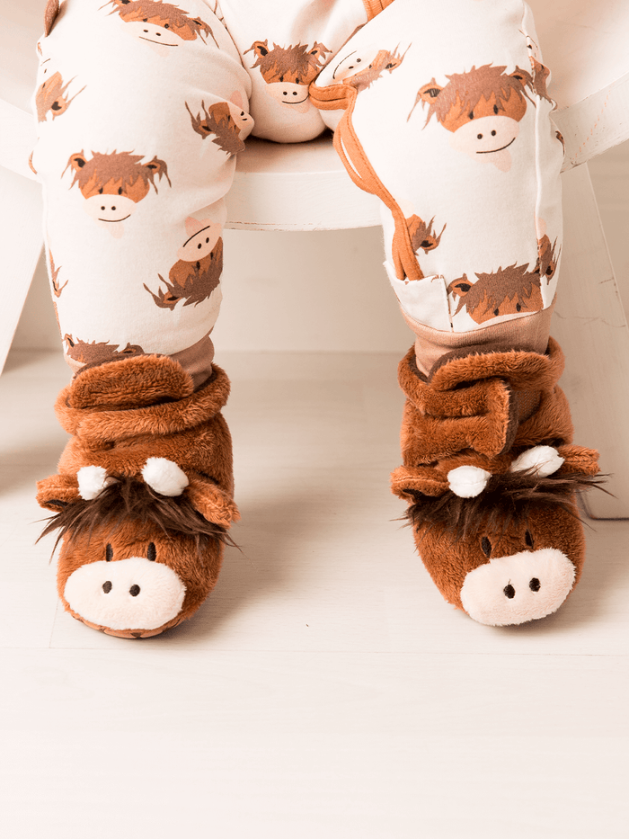 Neutral Highland Cow Booties - Blade & Rose UK