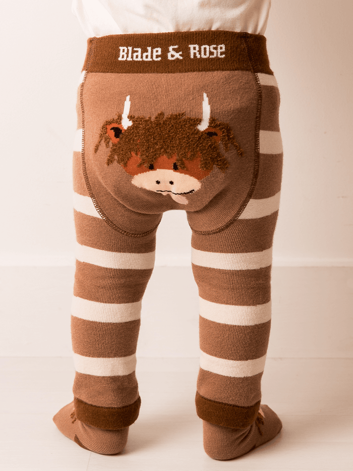 Neutral Highland Cow Leggings - Blade & Rose UK