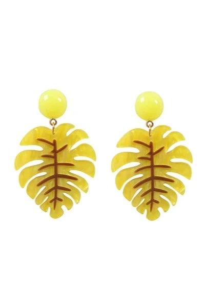 Ohrringe Gaile Palm Leaf, Gelb