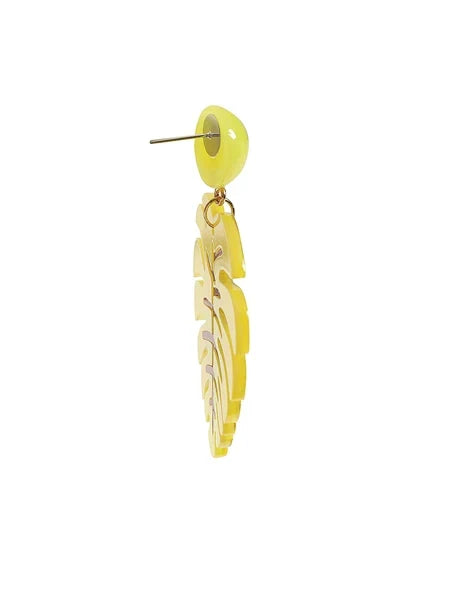 Ohrringe Gaile Palm Leaf, Gelb