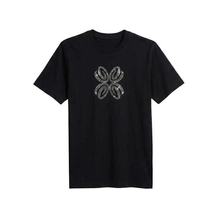 Only One Butterfly Rhinestone Black Tee