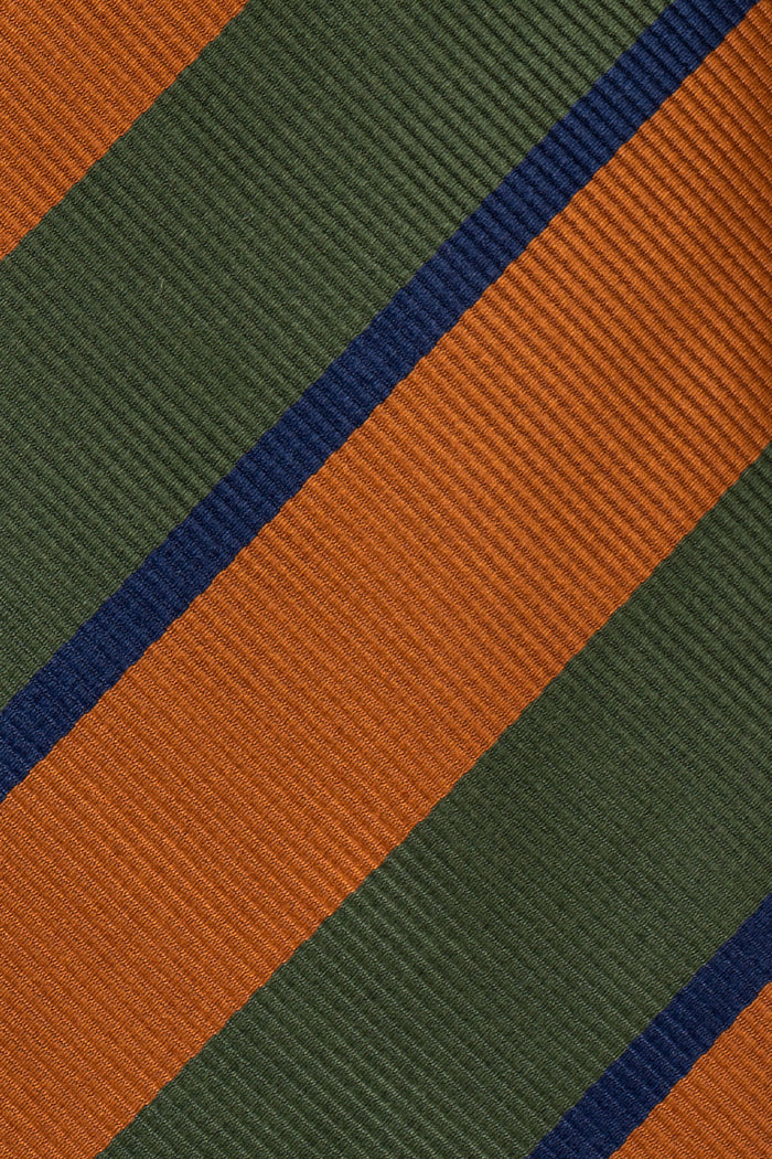 Otis Copper/Green tie with vintage stripe design, ideal for weddings, parties, and formal occasions.