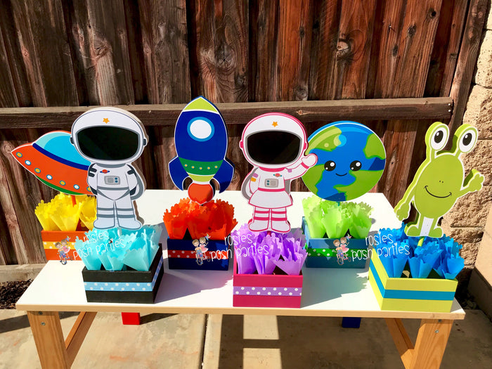 Outer Space Blast Off Theme Party Centerpiece Decoration