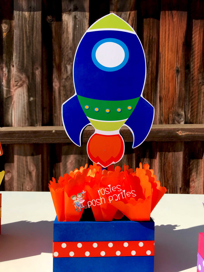 Outer Space Blast Off Theme Party Centerpiece Decoration