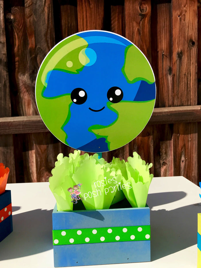 Outer Space Blast Off Theme Party Centerpiece Decoration