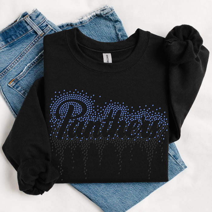Panthers Ombre Drip RHINESTONE TRANSFER