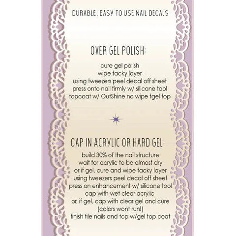 Pasties Decals - Flowers with Gold Stems-Nail Art-Profiles-Gel Essentialz