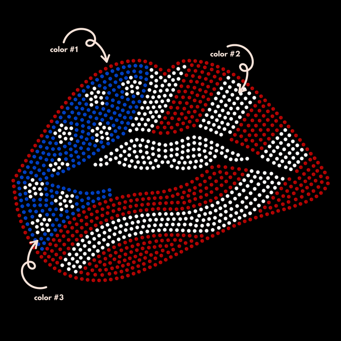 Patriotic Lips SPANGLE TRANSFER