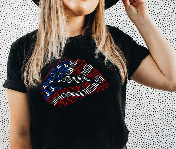 Patriotic Lips SPANGLE TRANSFER