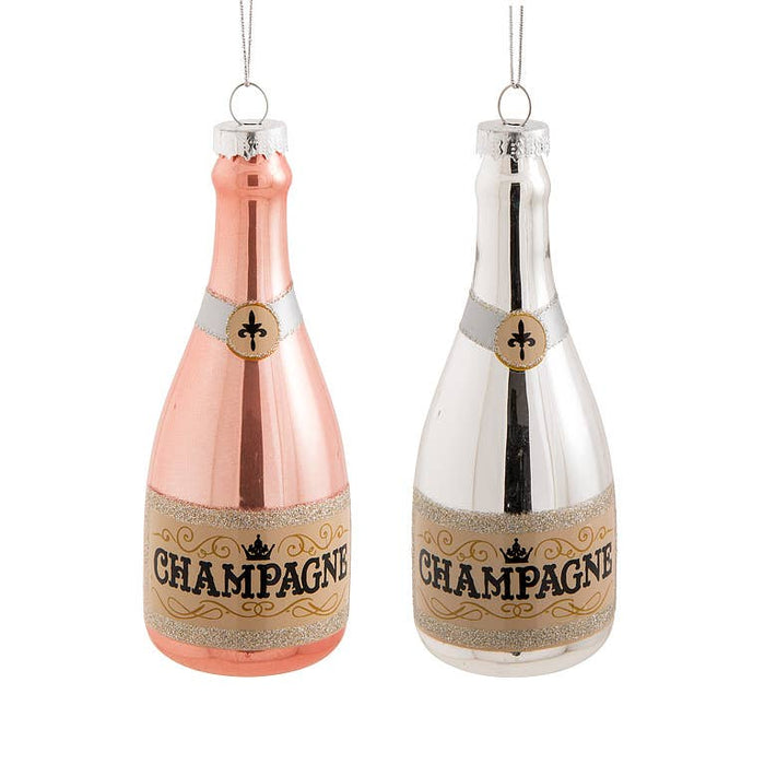 Pink Champagne Bottle Ornament