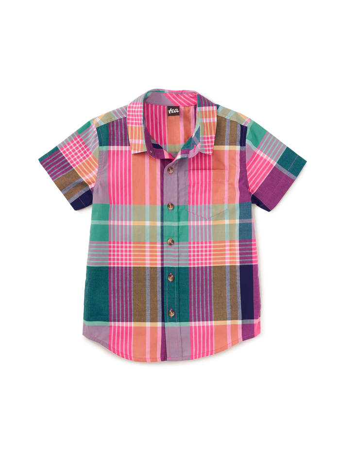 Plaid Button Up Woven Shirt