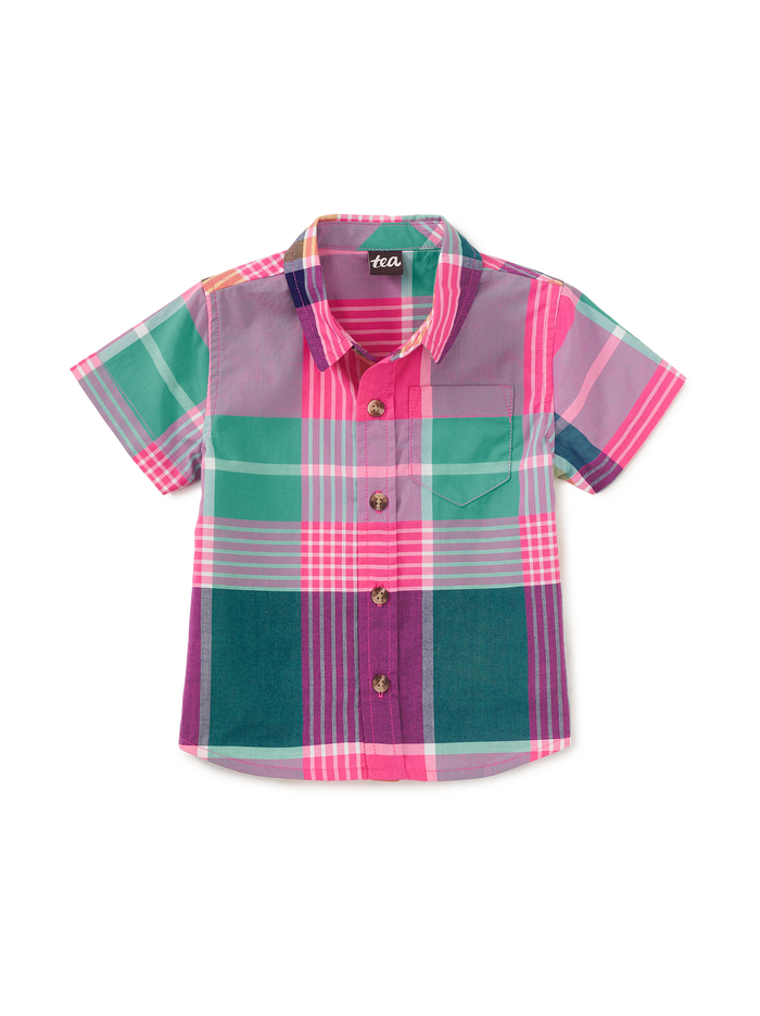 Plaid Button Up Woven Shirt