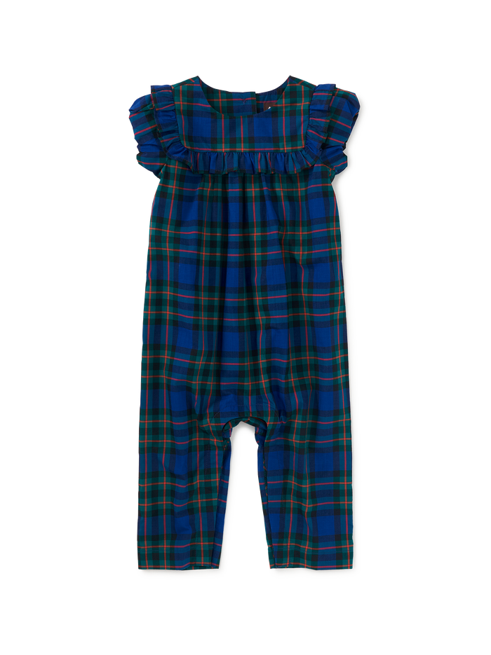 Plaid Ruffle Baby Romper