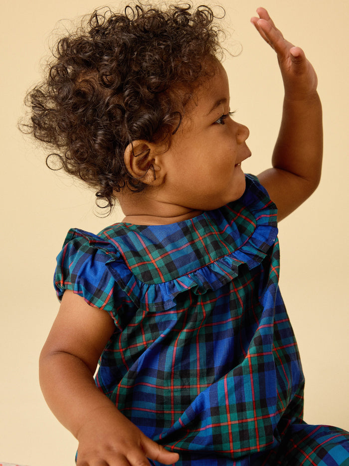 Plaid Ruffle Baby Romper