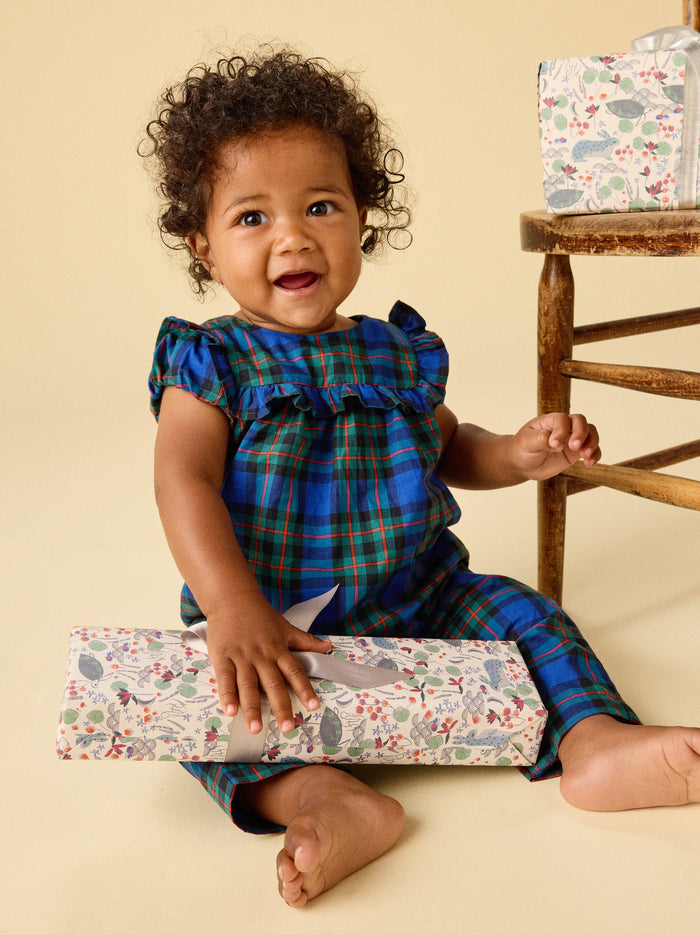 Plaid Ruffle Baby Romper