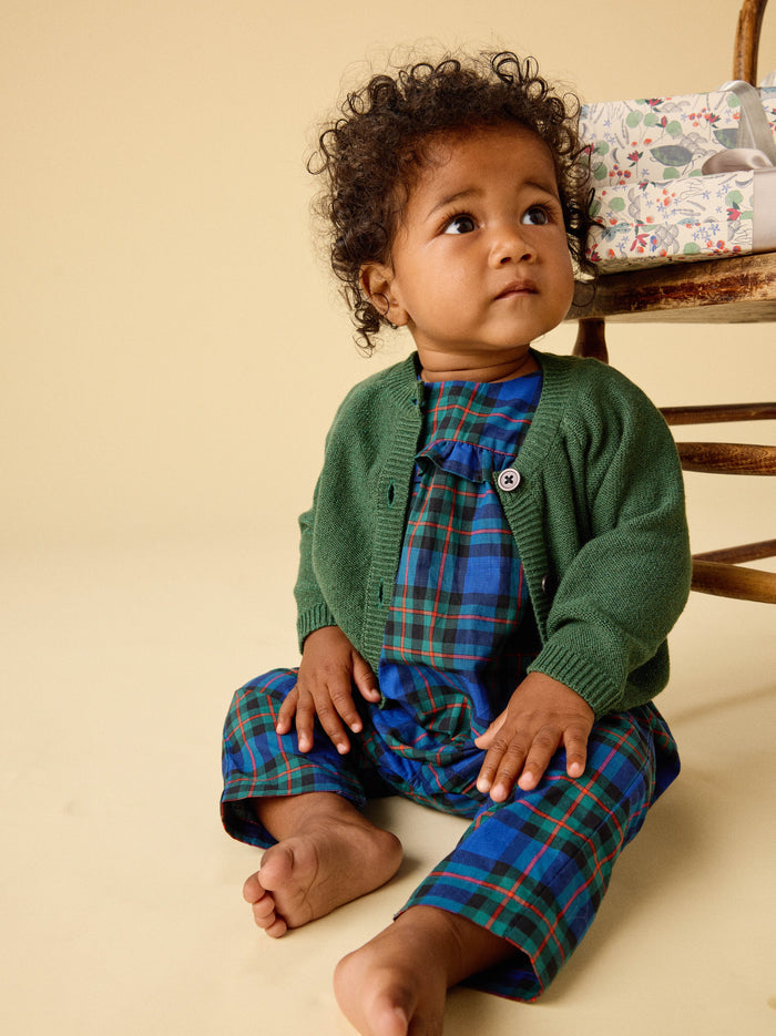 Plaid Ruffle Baby Romper