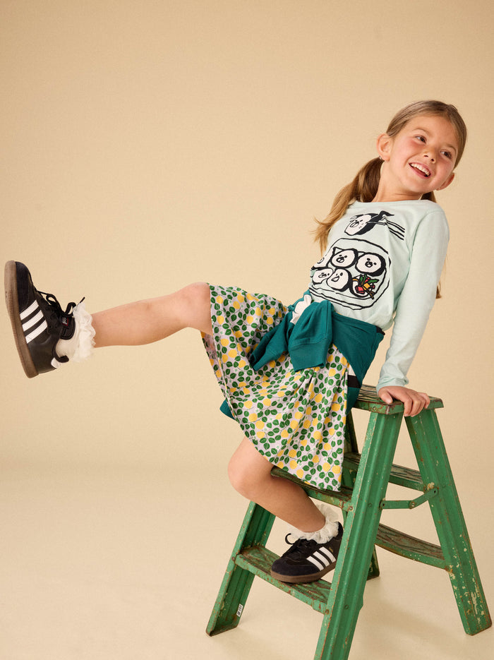 Pleated Jersey Skirt