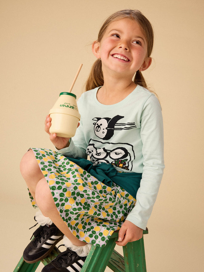Pleated Jersey Skirt