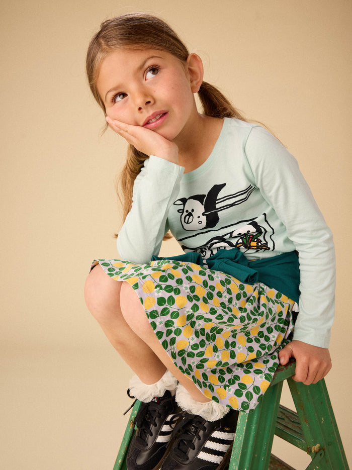 Pleated Jersey Skirt