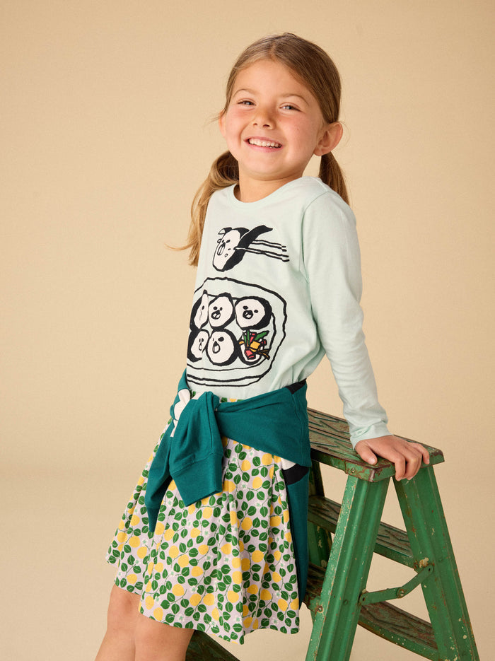 Pleated Jersey Skirt
