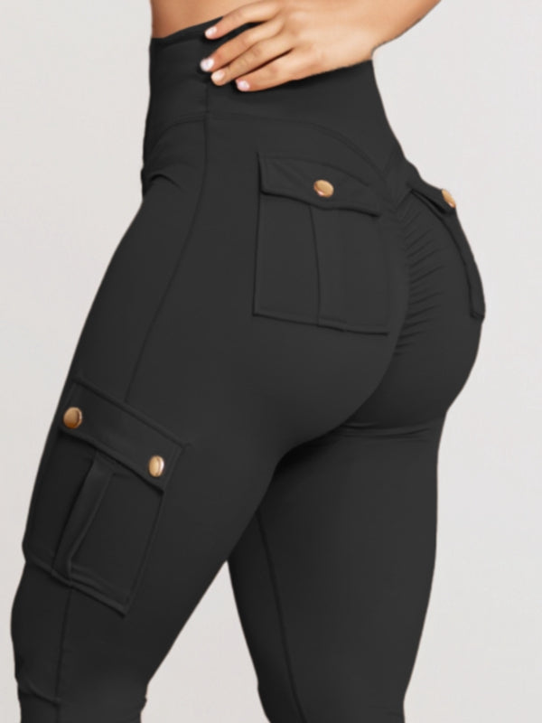 Pocket Scrunch Bum High-rise Cargo Style Leggings