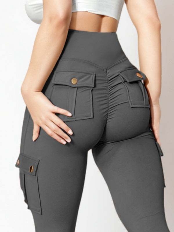 Pocket Scrunch Bum High-rise Cargo Style Leggings