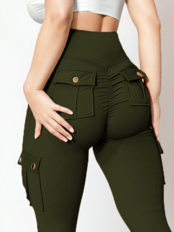 Pocket Scrunch Bum High-rise Cargo Style Leggings