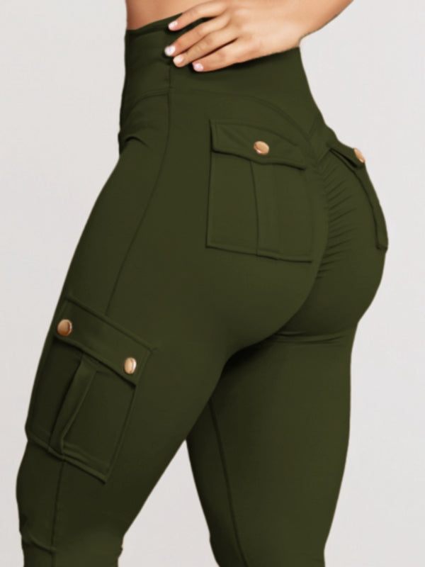 Pocket Scrunch Bum High-rise Cargo Style Leggings