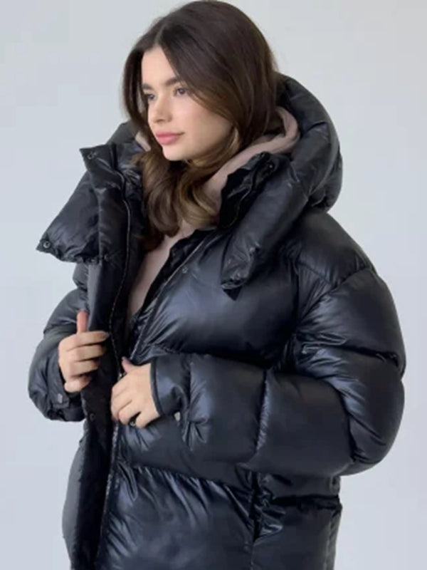 Pocket Zipper Warm With Hat Coat Jacket