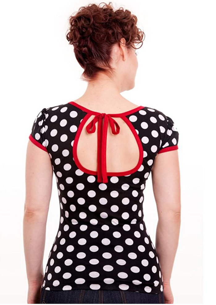 Polka-Shirt, schwarz-weiss, Plus Size