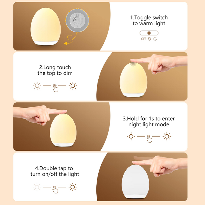 Portable Egg Night Light for Kids & Babies