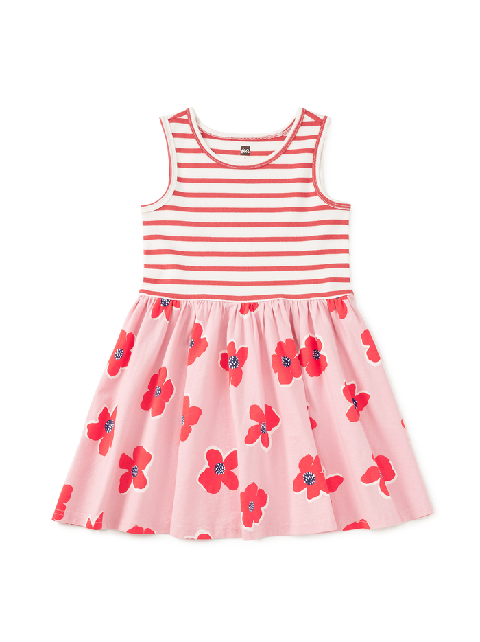 Print Mix Tank Skirted Dress