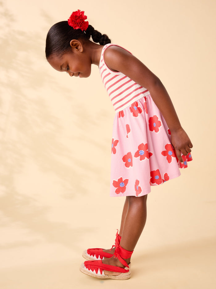 Print Mix Tank Skirted Dress