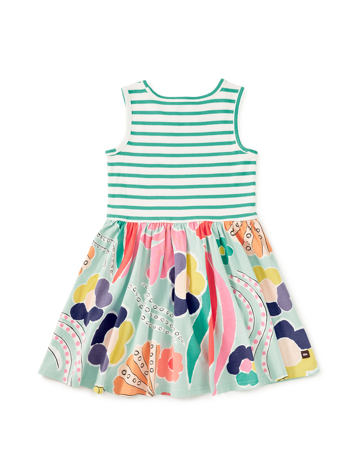 Print Mix Tank Skirted Dress