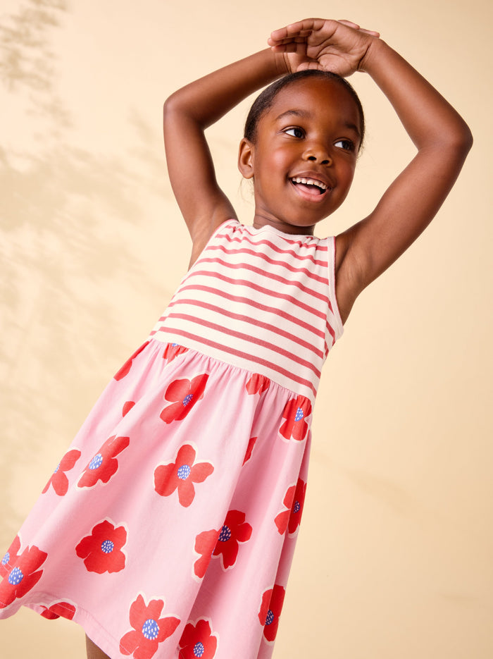 Print Mix Tank Skirted Dress