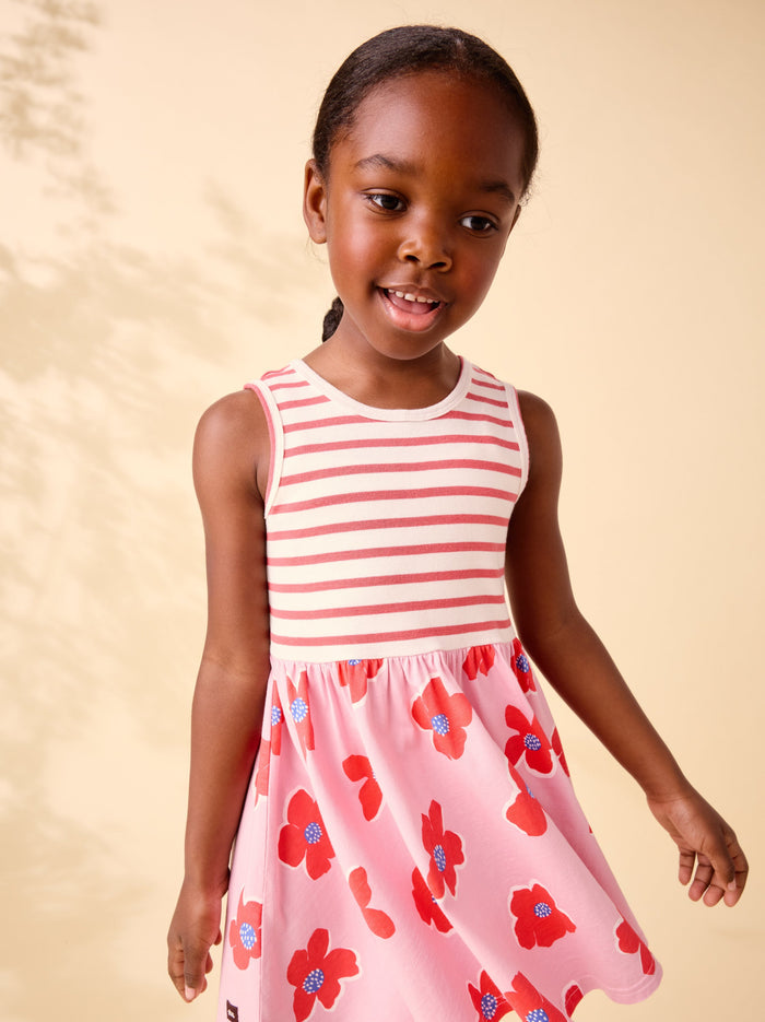 Print Mix Tank Skirted Dress