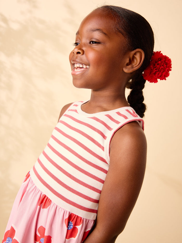Print Mix Tank Skirted Dress