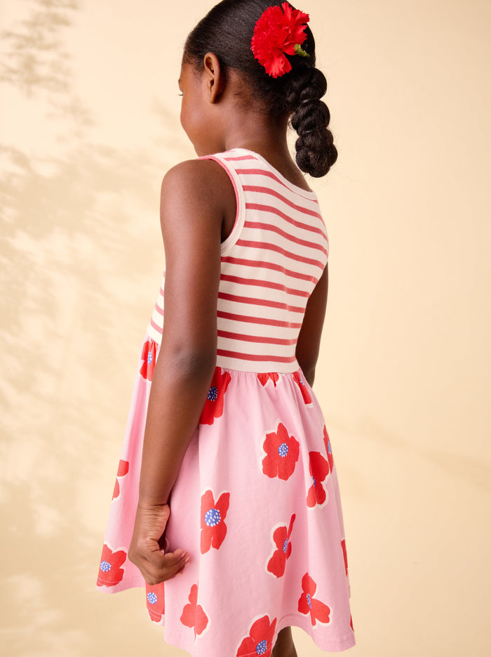 Print Mix Tank Skirted Dress