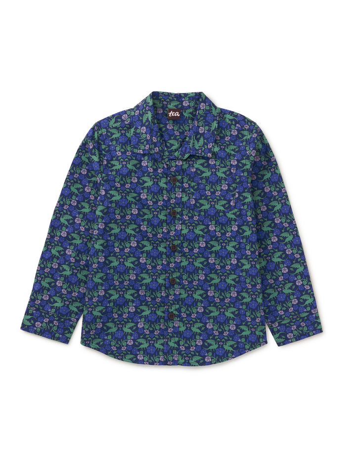 Printed Button Up Shirt